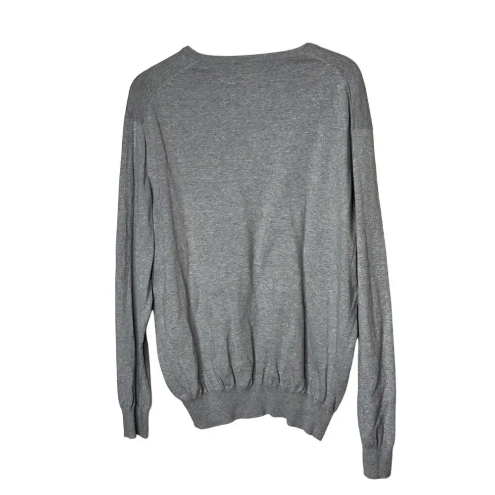 Polo Ralph Lauren Mens Sweater Size XL Gray V-Neck Pima Cotton